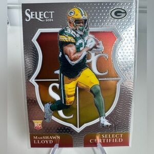 2024 MarShawn Lloyd Rookie Panini Select Certified Card Green Bay Packers